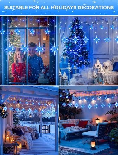 Star Icicle Lights Outdoor,126 Led 12 Star Hanging String Light, alternate view 6