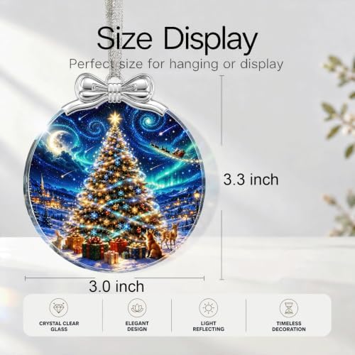 Starry Christmas Tree Ornament Crystal Glass 3 * 3.3 in for Xmas Tree Decor, alternate view 2