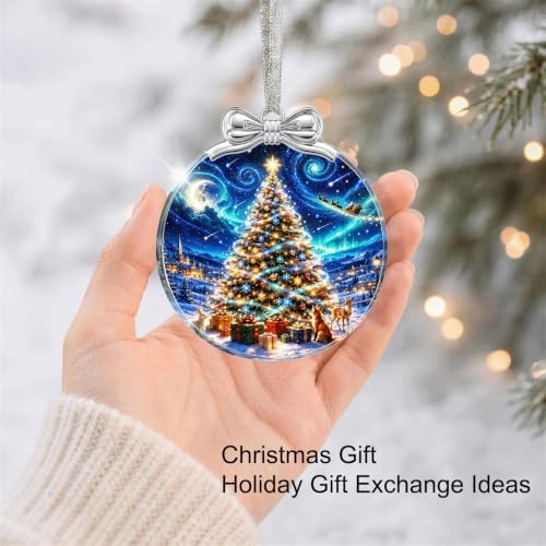 Starry Christmas Tree Ornament Crystal Glass 3 * 3.3 in for Xmas Tree Decor, alternate view 4