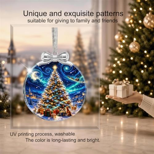 Starry Christmas Tree Ornament Crystal Glass 3 * 3.3 in for Xmas Tree Decor, alternate view 5