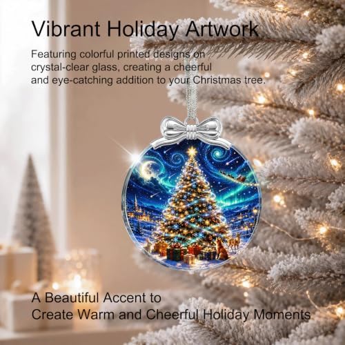 Starry Christmas Tree Ornament Crystal Glass 3 * 3.3 in for Xmas Tree Decor, alternate view 6
