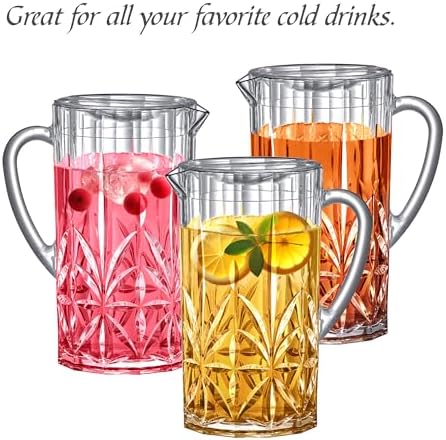 Stately - Acrylic Pitcher (80 oz), Clear Plastic Water Pitcher with Lid, Fridge Jug, BPA-Free, Shatter-Proof, alternate view