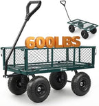 Steel Mesh Garden Cart, 600 lb Capacity, Removable Sides