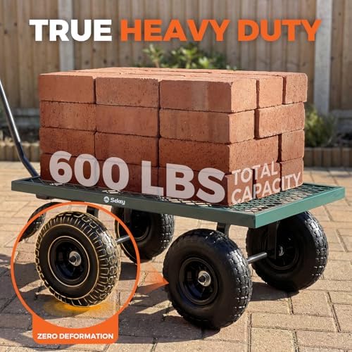 Steel Mesh Garden Cart, 600 lb Capacity, Removable Sides, alternate view 4