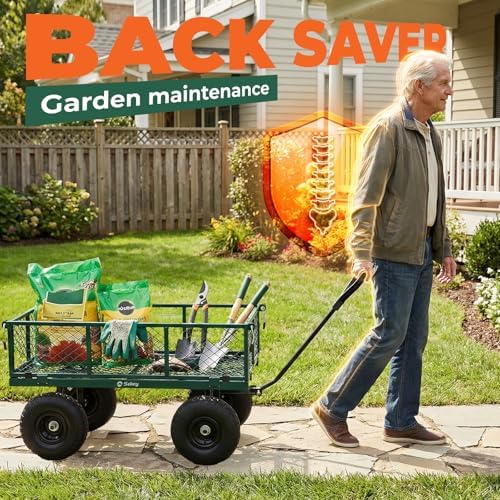 Steel Mesh Garden Cart, 600 lb Capacity, Removable Sides, alternate view 6