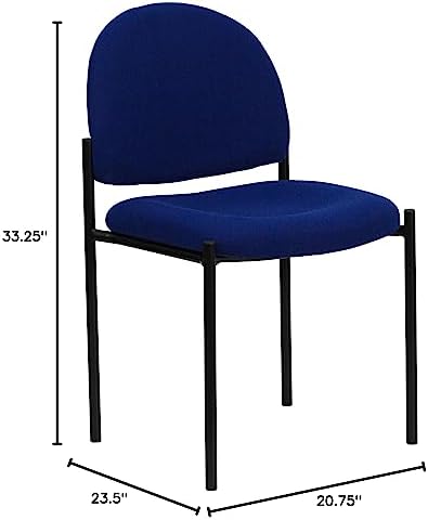 Steel Stackable Reception Chair, Navy, alternate view 2