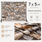 Stone Wall Backdrop, Vintage Ancient Brick Rock Stones Photography Background Brick Stone Wall Textured for, alternate view 5