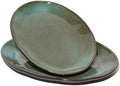 Stoneware Serving Platters, Oval 13.18/11.92 inch Serving Dishes for Entertaining, Ceramic Serving Trays for