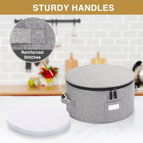 Storage Container for Charger Plate - Includes 12 Felt Dividers. Hard Shell and Stackable with Padded Interior, alternate