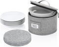 Storage Container for Saucer, Bowls, and Appetizer Plates - Fit dishes up to 6.5" W - Includes 12 Felt Dividers