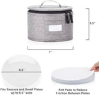 Storage Container for Saucer, Bowls, and Appetizer Plates - Fit dishes up to 6.5" W - Includes 12 Felt Dividers, alternate