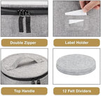 Storage Container for Saucer, Bowls, and Appetizer Plates - Fit dishes up to 6.5" W - Includes 12 Felt Dividers, alternate