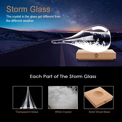 Storm Glass Weather Predictor, Christmas Snow Globe Storm Glass Barometer Weather Predictor, Home and Office, alternate view