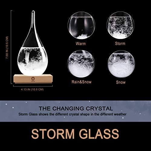Storm Glass Weather Predictor, Christmas Snow Globe Storm Glass Barometer Weather Predictor, Home and Office, alternate view