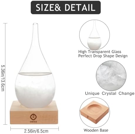 Storm Glass Weather Predictor, Christmas Snow Globe Storm Glass Barometer Weather Predictor, Home and Office, alternate view