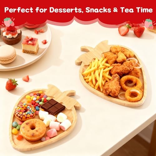 Strawberry Party Decorations Wooden Strawberry Charcuterie Board, Serving Tray for Berry First Birthday, Baby, alternate view