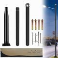 Street Light Pole 10 Ft Tall - Outdoor Adjustable Heavy Duty Metal Street Lamp Post for Outside Solar Street