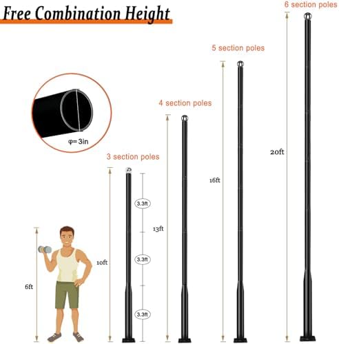 Street Light Pole 10 Ft Tall - Outdoor Adjustable Heavy Duty Metal Street Lamp Post for Outside Solar Street, alternate view