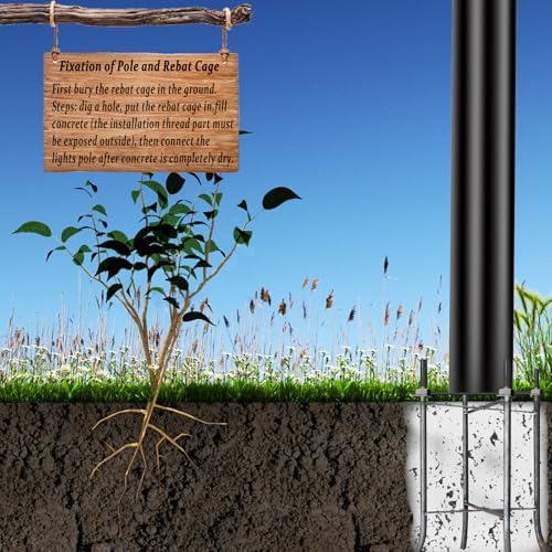 Street Light Pole 10 Ft Tall - Outdoor Adjustable Heavy Duty Metal Street Lamp Post for Outside Solar Street, alternate view