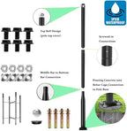 Street Light Pole 10 Ft Tall - Outdoor Adjustable Heavy Duty Metal Street Lamp Post for Outside Solar Street, alternate view