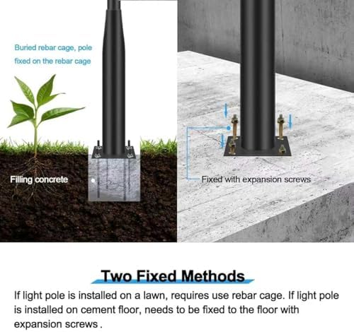 Street Light Pole 10Ft - Metal Solar Lamp Posts for Outdoor Light, Adjustable Metal Street Courtyard Porch, alternate view 4