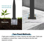 Street Light Pole 10Ft - Metal Solar Lamp Posts for Outdoor Light, Adjustable Metal Street Courtyard Porch, alternate view 4