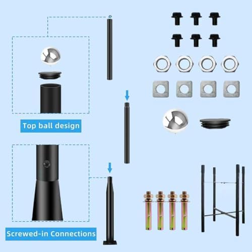 Street Light Pole 10Ft - Metal Solar Lamp Posts for Outdoor Light, Adjustable Metal Street Courtyard Porch, alternate view 6