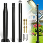 Street Light Pole 10Ft Tall-Outdoor Adjustable Metal Street Lamp Post, Outdoor Light Pole for Parking Lot