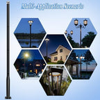 Street Light Pole 10Ft Tall-Outdoor Adjustable Metal Street Lamp Post, Outdoor Light Pole for Parking Lot, alternate view 3
