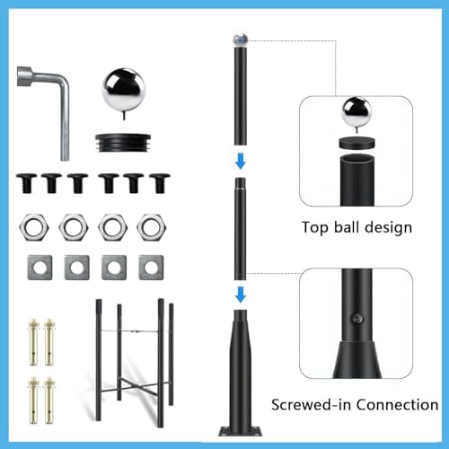 Street Light Pole 10Ft Tall, Solar Split Street Lamp Post for Outdoor Light Galvanized Heavy-Duty Metal Light, alternate view