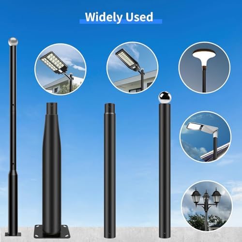 Street Light Pole 10Ft Tall, Solar Split Street Lamp Post for Outdoor Light Galvanized Heavy-Duty Metal Light, alternate view
