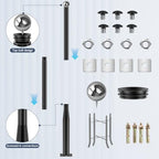 Street Light Pole 10Ft Tall, Street Lamp Post for Outdoor Lighting Fixtures with Two Types of Ground Mounting, alternate view
