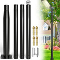 Street Light Pole 13 Ft, Outdoor Adjustable Metal Street Lamp Post for Solar Lights, Heavy Duty Exterior