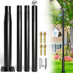 Street Light Pole 13 Ft, Outdoor Adjustable Metal Street Lamp Post for Solar Lights, Heavy Duty Exterior