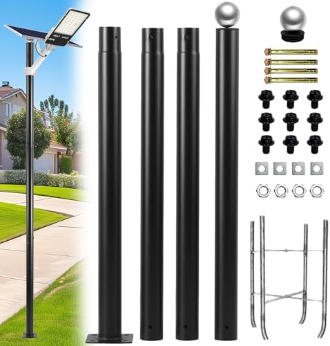 Street Light Pole 13ft Tall, Outdoor Split Adjustable Heavy-Duty Metal