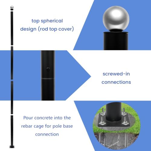 Street Light Pole 13ft Tall, Outdoor Split Adjustable Heavy-Duty Metal, alternate view 3