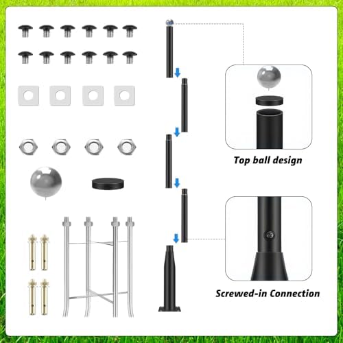 Street Light Pole 16Ft, Outdoor Adjustable Metal Street Lamp Post, Solar Street Light Pole for Street, Patio, alternate view