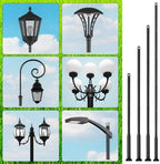 Street Light Pole 16Ft, Outdoor Adjustable Metal Street Lamp Post, Solar Street Light Pole for Street, Patio, alternate view