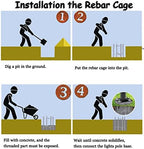 Street Light Pole 16ft Tall - Black Outdoor Adjustable Metal Street Lamp Post for Lights with Rebar Cage and, alternate view