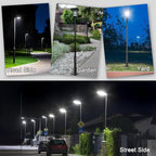 Street Light Pole 16ft Tall - Black Outdoor Adjustable Metal Street Lamp Post for Lights with Rebar Cage and, alternate view