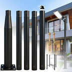 Street Light Pole 16Ft Tall, Outdoor Metal Split Heavy Duty Street Lamp Post for Outside Large Solar Street