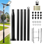 Street Light Pole 16ft Tall, Outdoor Split Adjustable Heavy-Duty Metal