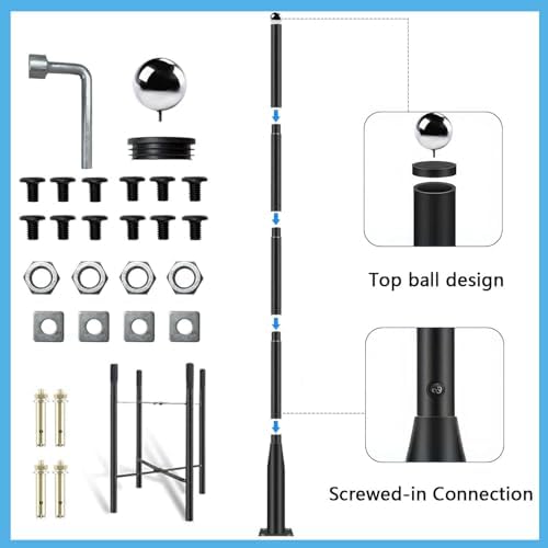 Street Light Pole 16Ft Tall, Solar Split Street Lamp Post for Outdoor Light Galvanized Heavy-Duty Metal Light, alternate view