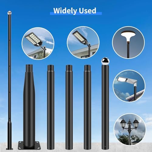 Street Light Pole 16Ft Tall, Solar Split Street Lamp Post for Outdoor Light Galvanized Heavy-Duty Metal Light, alternate view