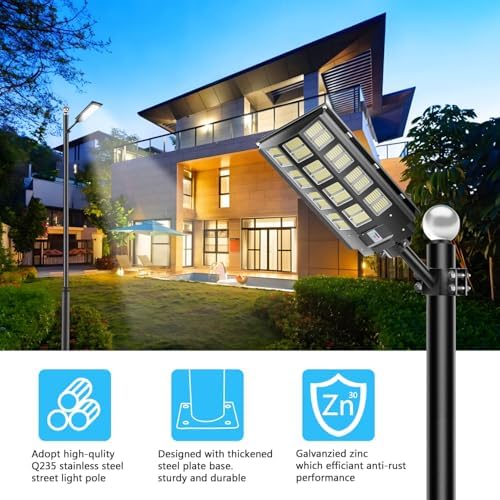 Street Light Pole 16Ft Tall, Solar Split Street Lamp Post for Outdoor Light Galvanized Heavy-Duty Metal Light, alternate view
