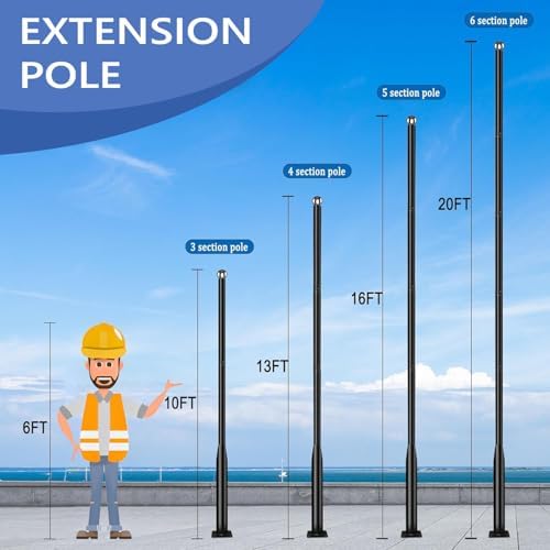 Street Light Pole 16Ft Tall, Solar Split Street Lamp Post for Outdoor Light Galvanized Heavy-Duty Metal Light, alternate view