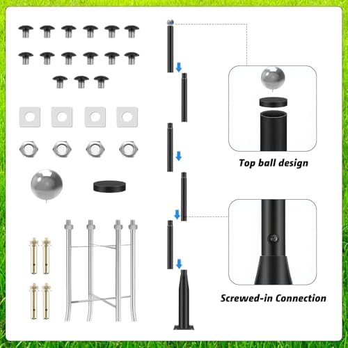 Street Light Pole 20Ft, Outdoor Adjustable Metal Street Lamp Post, Solar Street Light Pole for Street, Patio, alternate view