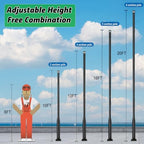 Street Light Pole 20Ft, Outdoor Adjustable Metal Street Lamp Post, Solar Street Light Pole for Street, Patio, alternate view