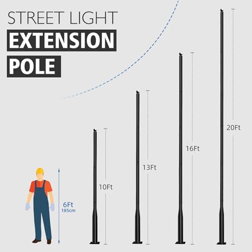 Street Light Pole 20Ft, Street Light Poles for Outdoor Lighting, Solar Pole Accessory for Street, Suitable for, alternate