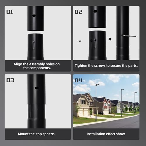 Street Light Pole 20Ft, Street Light Poles for Outdoor Lighting, Solar Pole Accessory for Street, Suitable for, alternate